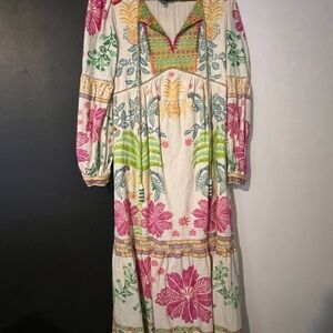 FARM Rio Multicolor Floral Long Sleeve Dress